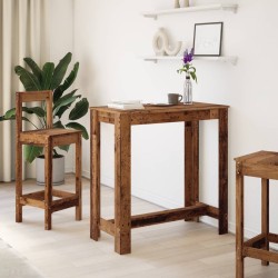 Table de bar vieux bois 102x50x103,5 cm bois d'ingénierie 584126584126