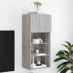 Meuble TV avec lumières LED sonoma gris 40,5x30x90 cm 584131584131