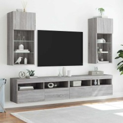 Meuble TV avec lumières LED sonoma gris 40,5x30x90 cm 584131584131