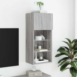 Meuble TV avec lumières LED sonoma gris 40,5x30x90 cm 584131584131