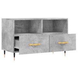 Meuble TV Gris béton 80x36x50 cm Bois d'ingénierie 584132584132
