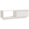 Meuble TV Blanc 110x30x33,5 cm Bois de pin massif 584134584134