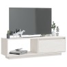 Meuble TV Blanc 110x30x33,5 cm Bois de pin massif 584134584134