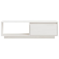 Meuble TV Blanc 110x30x33,5 cm Bois de pin massif 584134584134