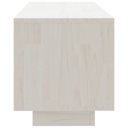 Meuble TV Blanc 110x30x33,5 cm Bois de pin massif 584134584134