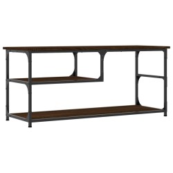 Meuble TV chêne marron 103x38x46,5cm bois d'ingénierie et acier 584142584142