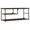 Meuble TV chêne marron 103x38x46,5cm bois d'ingénierie et acier 584142584142