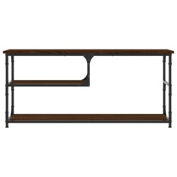 Meuble TV chêne marron 103x38x46,5cm bois d'ingénierie et acier 584142584142