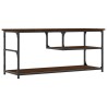 Meuble TV chêne marron 103x38x46,5cm bois d'ingénierie et acier 584142584142
