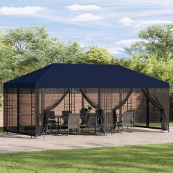 Gazebo avec murs latéraux 6 x 3 m Bleu Polyester et Acier 190 584165584165