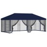 Gazebo avec murs latéraux 6 x 3 m Bleu Polyester et Acier 190 584165584165