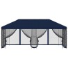 Gazebo avec murs latéraux 6 x 3 m Bleu Polyester et Acier 190 584165584165