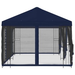 Gazebo avec murs latéraux 6 x 3 m Bleu Polyester et Acier 190 584165584165