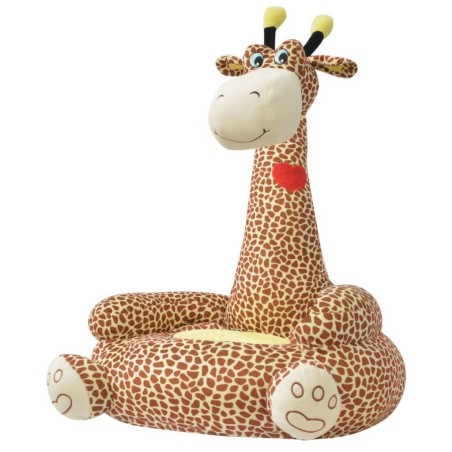 Chaise en peluche pour enfants Girafe Marron  584167584167