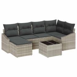 Ensemble de salle à manger pour jardin 7 pcs Gris clair 584168584168