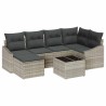 Ensemble de salle à manger pour jardin 7 pcs Gris clair 584168584168