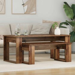 Ensemble de tables basses 2 pcs Bois ancien Bois d'ingénierie 584178584178