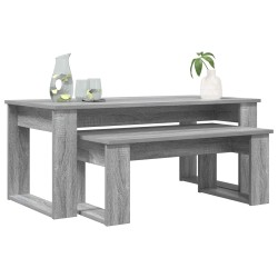 Ensemble de tables basses 2 pcs Gris Sonoma Bois d'ingénierie 584179584179