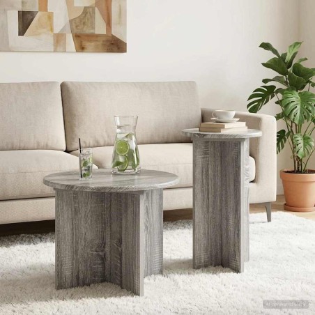 Ensemble de tables d'appoint avec stockage 2 pcs Sonoma gris 584180584180