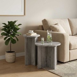 Ensemble de tables d'appoint avec stockage 2 pcs Sonoma gris 584180584180