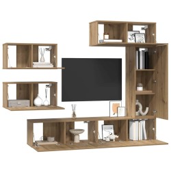 Ensemble meuble TV 6 pcs Chêne artisanal Bois d'ingénierie 584181584181