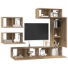 Ensemble meuble TV 6 pcs Chêne artisanal Bois d'ingénierie 584181584181