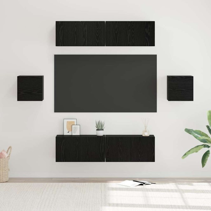 Ensemble meuble TV 6 pcs Chêne noir Bois d'ingénierie 584182584182
