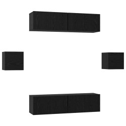 Ensemble meuble TV 6 pcs Chêne noir Bois d'ingénierie 584182584182