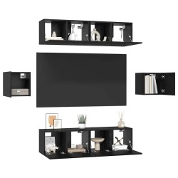 Ensemble meuble TV 6 pcs Chêne noir Bois d'ingénierie 584182584182