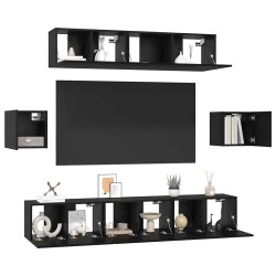 Ensemble meuble TV 7 pcs Chêne noir Bois d'ingénierie 584183584183