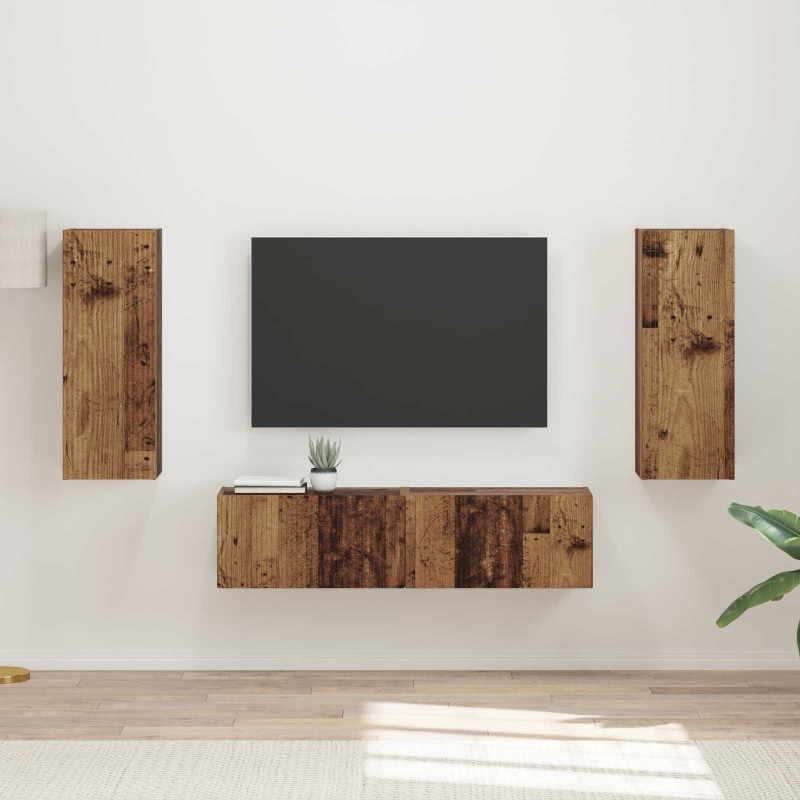 Ensemble meuble TV 2 pcs Bois ancien Bois d'ingénierie 584184584184