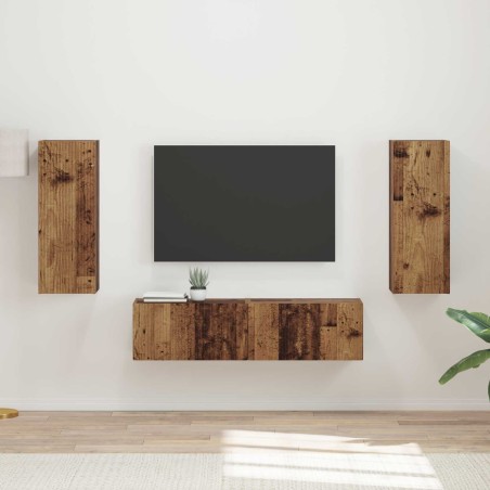 Ensemble meuble TV 2 pcs Bois ancien Bois d'ingénierie 584184584184