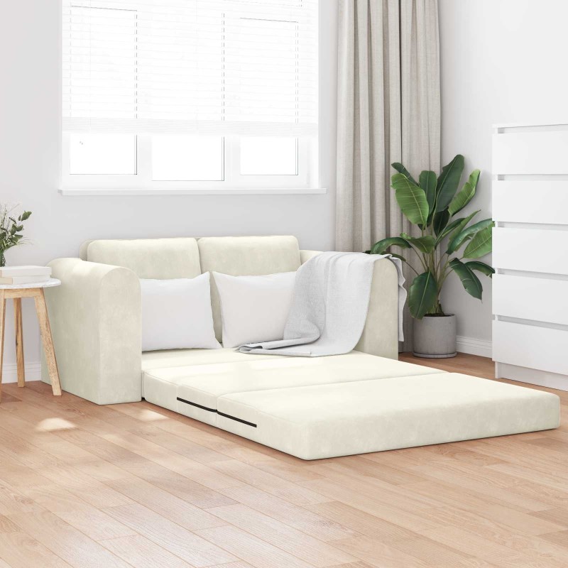 Canapé-Lit Crème 148 x 71 x 83 cm Velours 584188584188