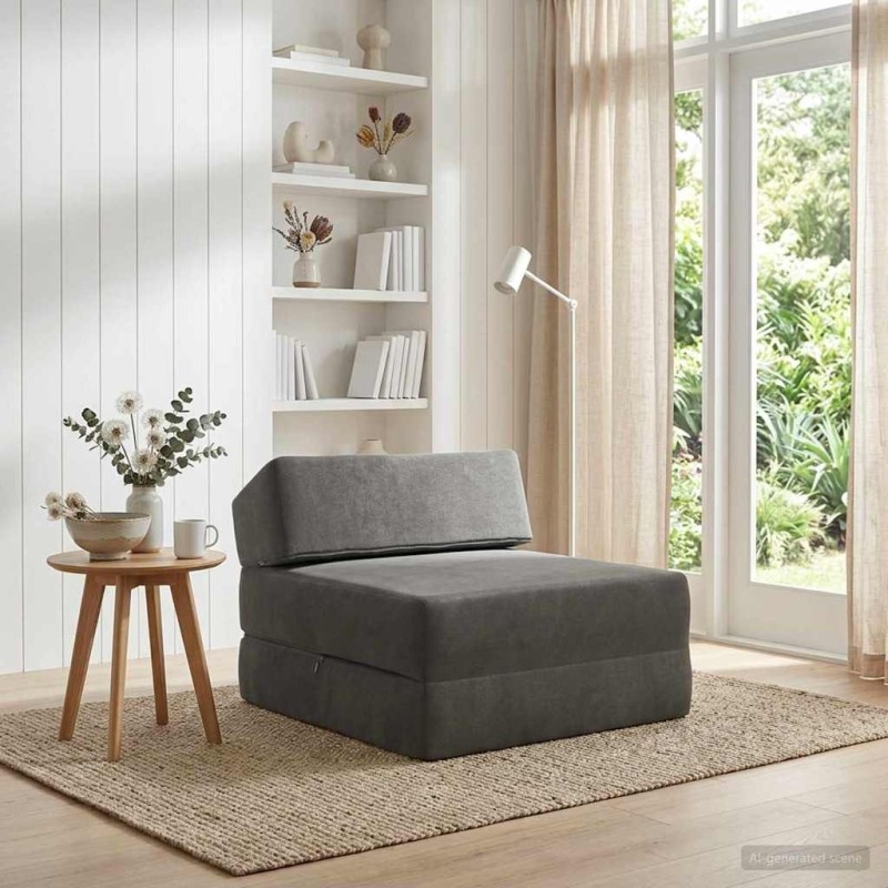 Canapé-lit pliable Gris foncé 60 x 70 x 41 cm Tissu 584189584189