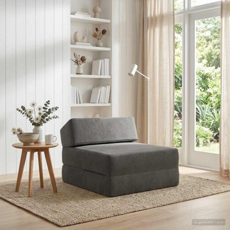Canapé-lit pliable Gris foncé 60 x 70 x 41 cm Tissu 584189584189