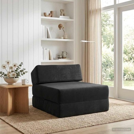 Canapé-lit pliable Noir 60 x 70 x 41 cm Tissu 584190584190