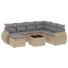 Salon de jardin avec coussins 8 pcs beige résine tressée 584191584191