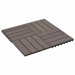 Carreau de terrasse 22 pcs Marron foncé 30 x 30 cm WPC 584193584193