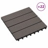 Carreau de terrasse 22 pcs Marron foncé 30 x 30 cm WPC 584193584193