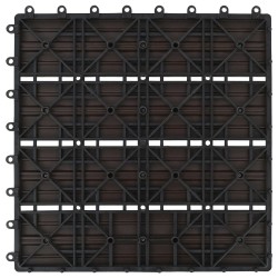 Carreau de terrasse 22 pcs Marron foncé 30 x 30 cm WPC 584193584193