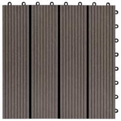 Carreau de terrasse 22 pcs Marron foncé 30 x 30 cm WPC 584193584193