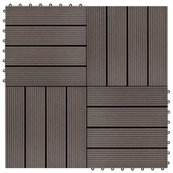 Carreau de terrasse 22 pcs Marron foncé 30 x 30 cm WPC 584193584193