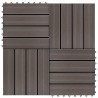 Carreau de terrasse 22 pcs Marron foncé 30 x 30 cm WPC 584193584193