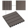 Carreau de terrasse 22 pcs Marron foncé 30 x 30 cm WPC 584193584193
