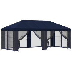 Gazebo avec murs latéraux 6 x 3 m Bleu Polyester et Acier 190 584195584195