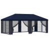 Gazebo avec murs latéraux 6 x 3 m Bleu Polyester et Acier 190 584195584195