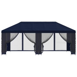 Gazebo avec murs latéraux 6 x 3 m Bleu Polyester et Acier 190 584195584195