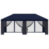 Gazebo avec murs latéraux 6 x 3 m Bleu Polyester et Acier 190 584195584195