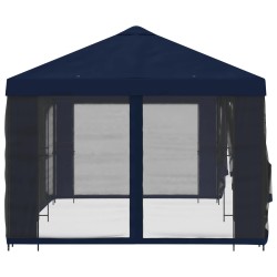 Gazebo avec murs latéraux 6 x 3 m Bleu Polyester et Acier 190 584195584195