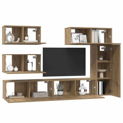 Ensemble meuble TV 6 pcs Chêne artisanal Bois d'ingénierie 584196584196